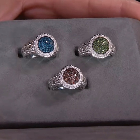 Affinity QVC Red Diamond Ring 1/4 cttw Sterling Silver Ring Size 8 - Picture 11 of 12